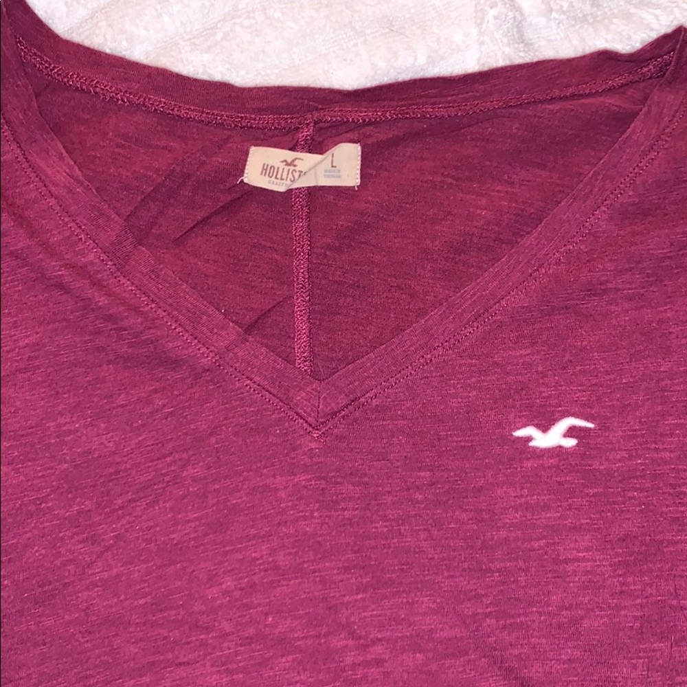 Hollister V-Neck Maroon Shirt